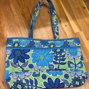 Vera Bradley Blue and Green Floral Tote